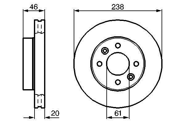 Bosch 0 986 478 275 Front brake disc ventilated 0986478275