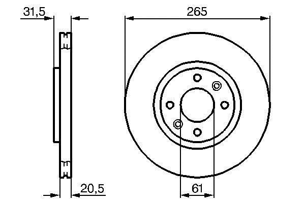 Bosch 0 986 478 279 Front brake disc ventilated 0986478279