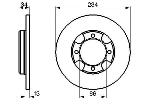 Bosch 0 986 478 282 Unventilated front brake disc 0986478282