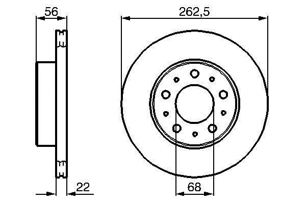 Bosch 0 986 478 283 Front brake disc ventilated 0986478283