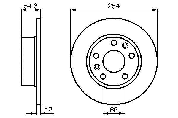Bosch 0 986 478 289 Rear brake disc, non-ventilated 0986478289