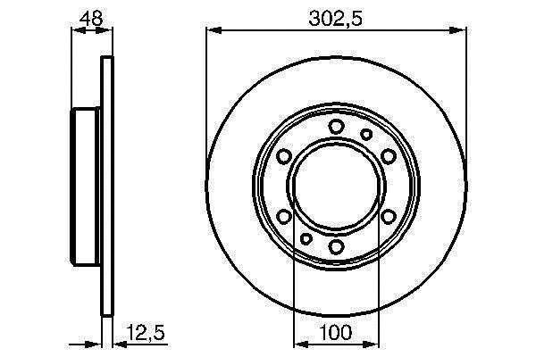 Bosch 0 986 478 304 Unventilated front brake disc 0986478304