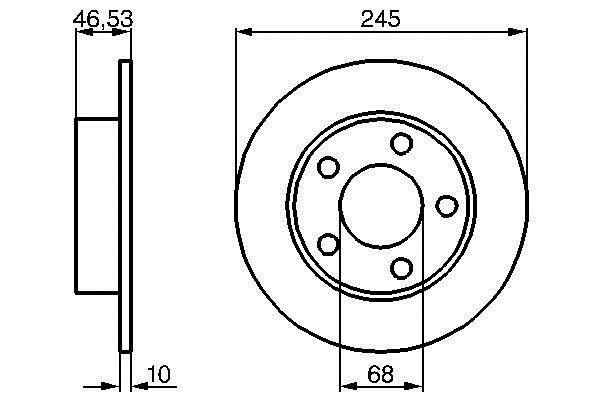 Bosch 0 986 478 315 Rear brake disc, non-ventilated 0986478315