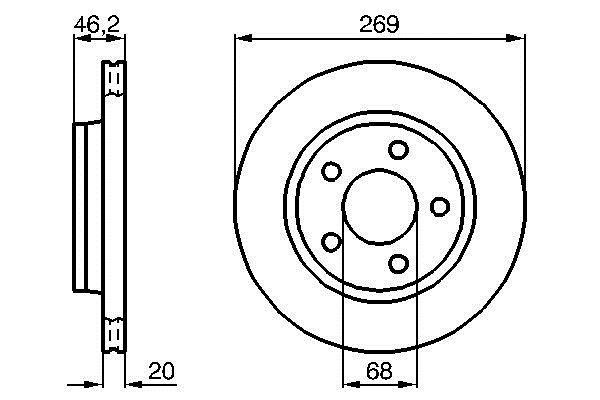 Bosch 0 986 478 316 Rear ventilated brake disc 0986478316