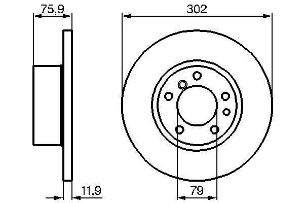Bosch 0 986 478 319 Unventilated front brake disc 0986478319