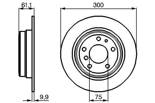 Bosch 0 986 478 321 Rear brake disc, non-ventilated 0986478321