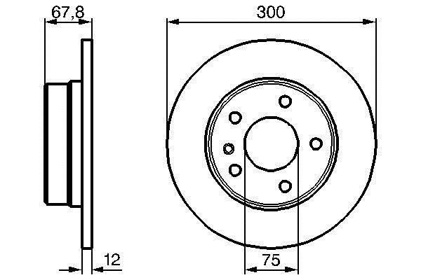 Bosch 0 986 478 322 Rear brake disc, non-ventilated 0986478322