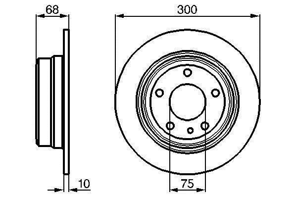 Bosch 0 986 478 323 Rear brake disc, non-ventilated 0986478323