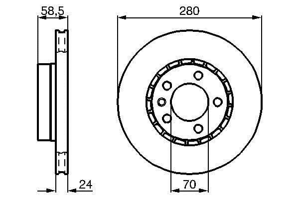 Bosch 0 986 478 326 Front brake disc ventilated 0986478326