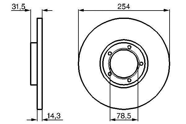 Bosch 0 986 478 345 Unventilated front brake disc 0986478345