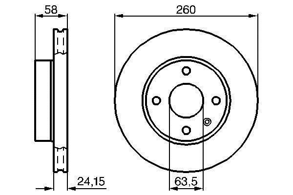 Bosch 0 986 478 346 Front brake disc ventilated 0986478346