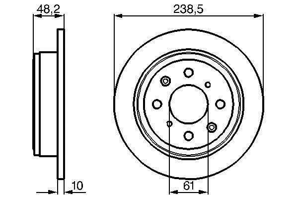 Bosch 0 986 478 350 Rear brake disc, non-ventilated 0986478350