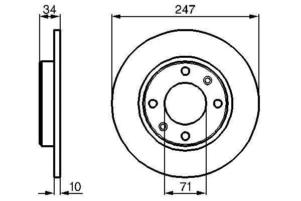Bosch 0 986 478 359 Rear brake disc, non-ventilated 0986478359