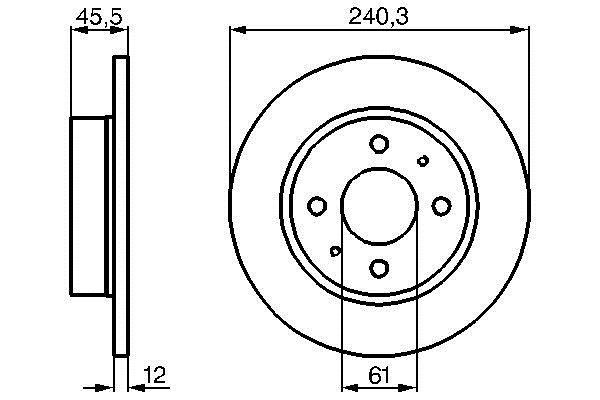 Bosch 0 986 478 368 Unventilated front brake disc 0986478368
