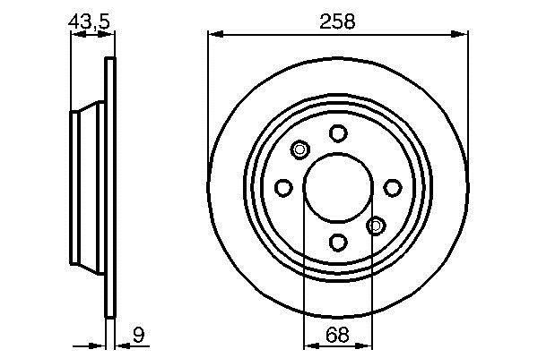 Bosch 0 986 478 374 Rear brake disc, non-ventilated 0986478374