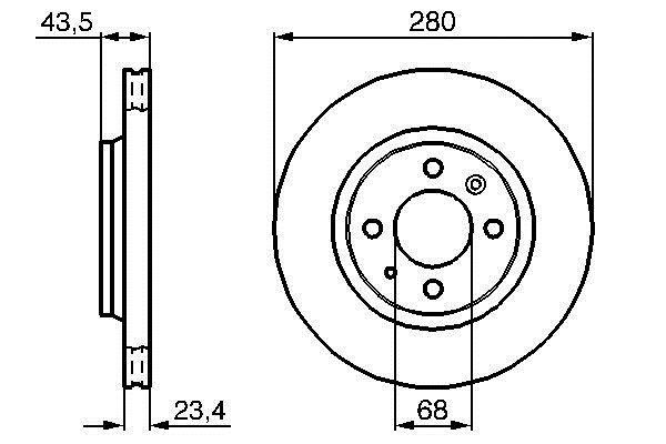 Bosch 0 986 478 375 Front brake disc ventilated 0986478375