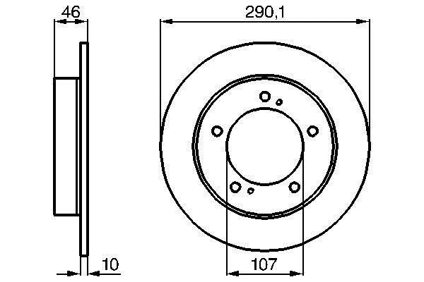 Bosch 0 986 478 377 Unventilated front brake disc 0986478377