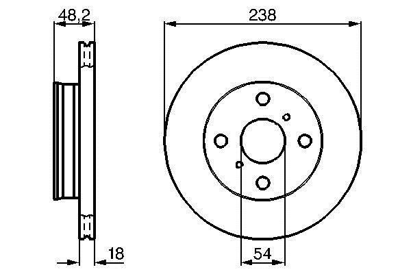 Bosch 0 986 478 385 Front brake disc ventilated 0986478385
