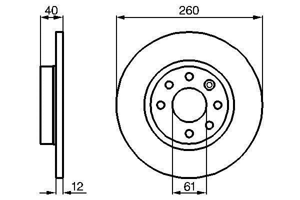 Bosch 0 986 478 386 Unventilated front brake disc 0986478386