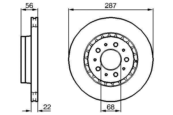 Bosch 0 986 478 388 Front brake disc ventilated 0986478388
