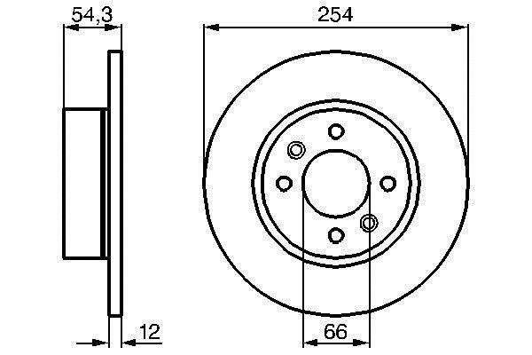 Bosch 0 986 478 390 Rear brake disc, non-ventilated 0986478390
