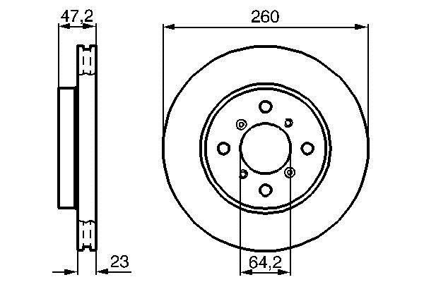 Bosch 0 986 478 415 Front brake disc ventilated 0986478415