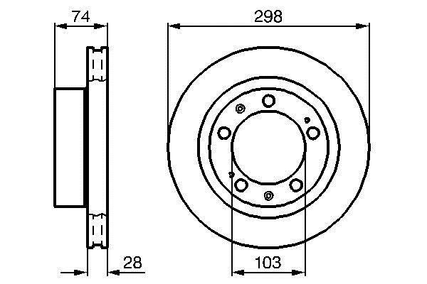 Bosch 0 986 478 418 Front brake disc ventilated 0986478418