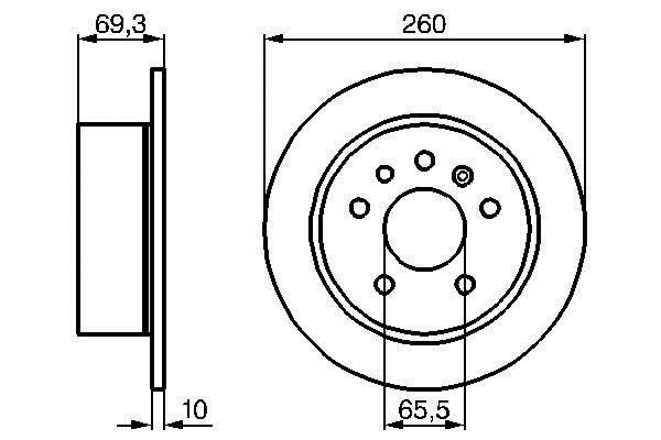 Bosch 0 986 478 430 Rear brake disc, non-ventilated 0986478430