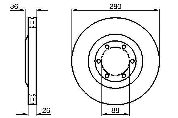 Bosch 0 986 478 437 Front brake disc ventilated 0986478437