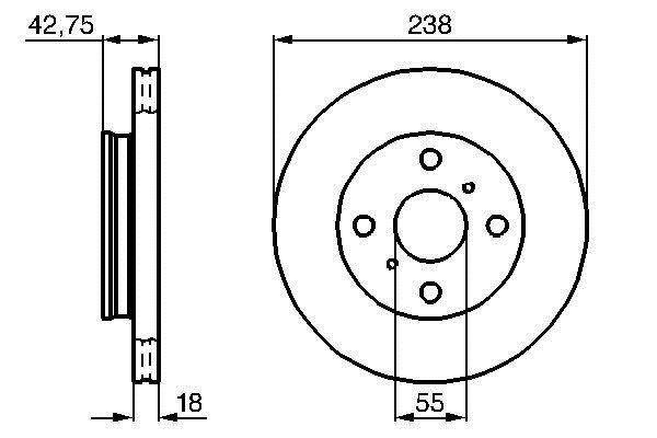 Bosch 0 986 478 438 Front brake disc ventilated 0986478438
