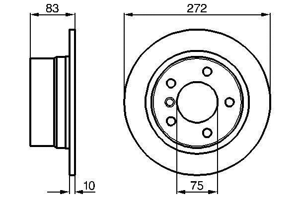 Bosch 0 986 478 439 Rear brake disc, non-ventilated 0986478439
