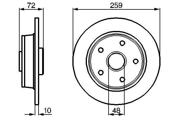 Bosch 0 986 478 440 Rear brake disc, non-ventilated 0986478440