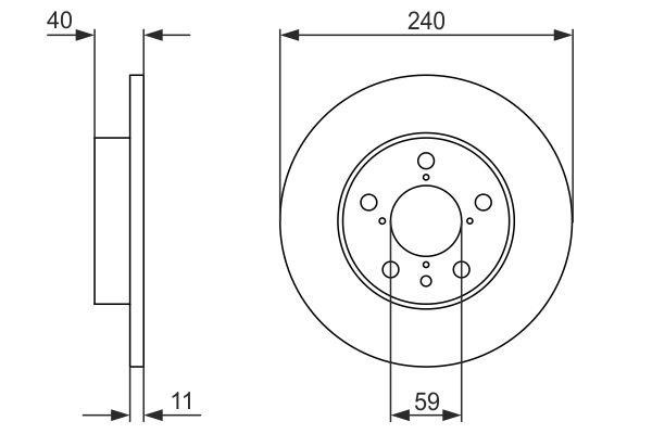 Bosch 0 986 478 444 Rear brake disc, non-ventilated 0986478444