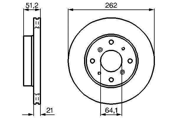 Bosch 0 986 478 447 Front brake disc ventilated 0986478447