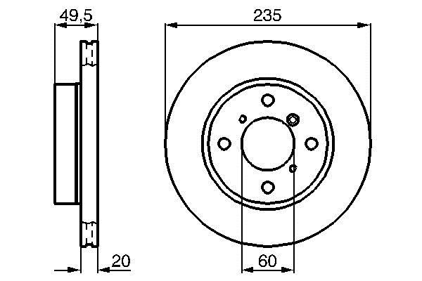 Bosch 0 986 478 450 Front brake disc ventilated 0986478450
