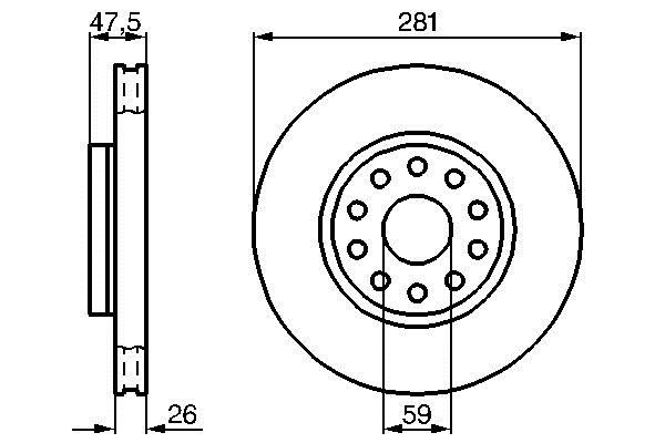 Bosch 0 986 478 460 Front brake disc ventilated 0986478460