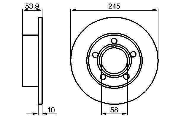 Bosch 0 986 478 461 Rear brake disc, non-ventilated 0986478461
