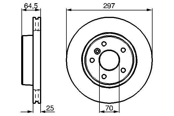 Bosch 0 986 478 483 Front brake disc ventilated 0986478483