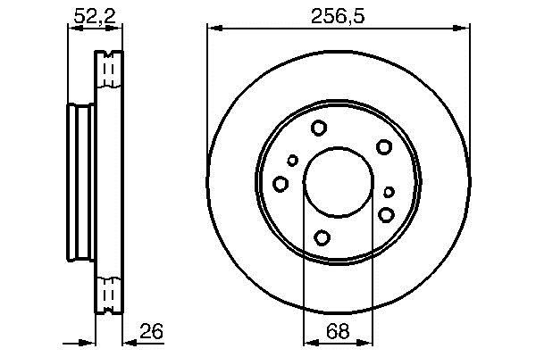 Bosch 0 986 478 485 Front brake disc ventilated 0986478485