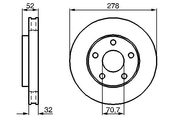 Bosch 0 986 478 486 Front brake disc ventilated 0986478486