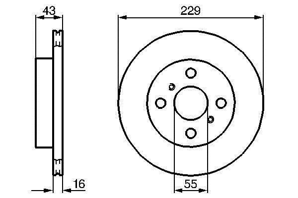 Bosch 0 986 478 491 Front brake disc ventilated 0986478491