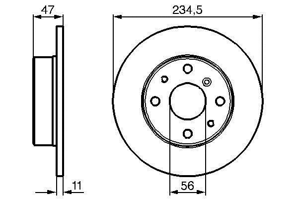 Bosch 0 986 478 500 Unventilated front brake disc 0986478500