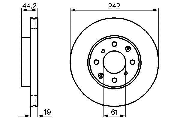 Bosch 0 986 478 503 Front brake disc ventilated 0986478503