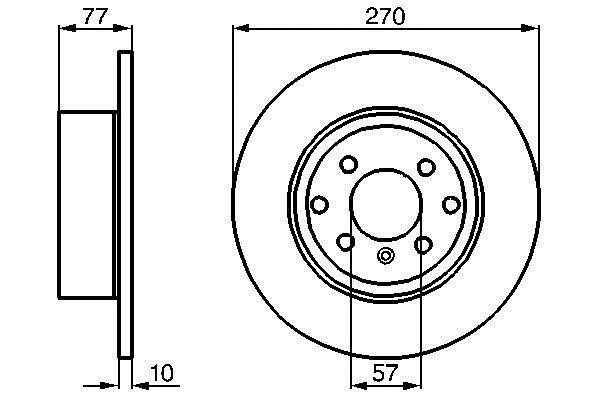 Bosch 0 986 478 504 Rear brake disc, non-ventilated 0986478504