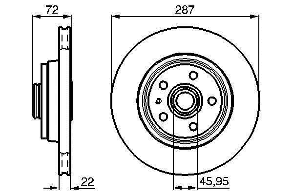 Bosch 0 986 478 509 Front brake disc ventilated 0986478509