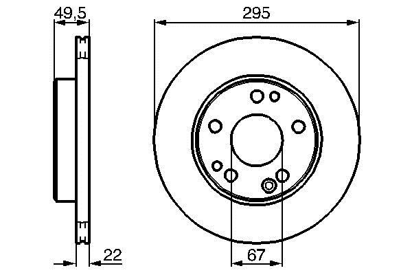 Bosch 0 986 478 525 Front brake disc ventilated 0986478525