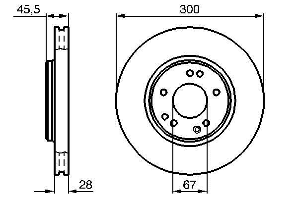 Bosch 0 986 478 526 Front brake disc ventilated 0986478526