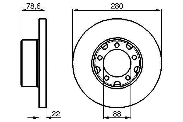 Bosch 0 986 478 529 Unventilated front brake disc 0986478529