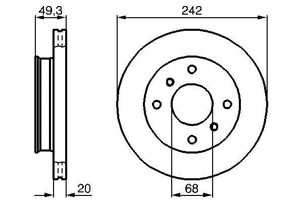 Bosch 0 986 478 534 Front brake disc ventilated 0986478534