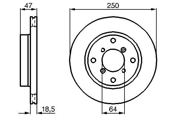 Bosch 0 986 478 540 Front brake disc ventilated 0986478540